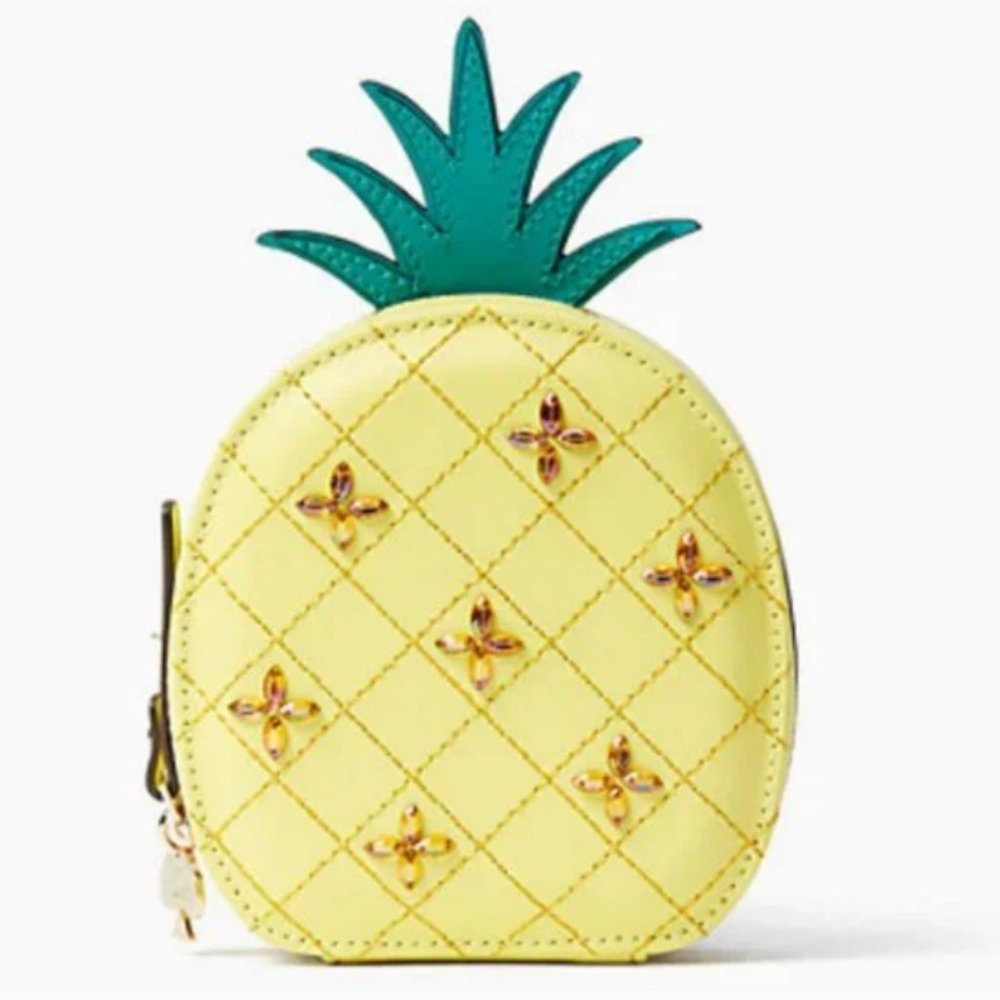 kate spade how refreshing pineapple coin purse bag nwot